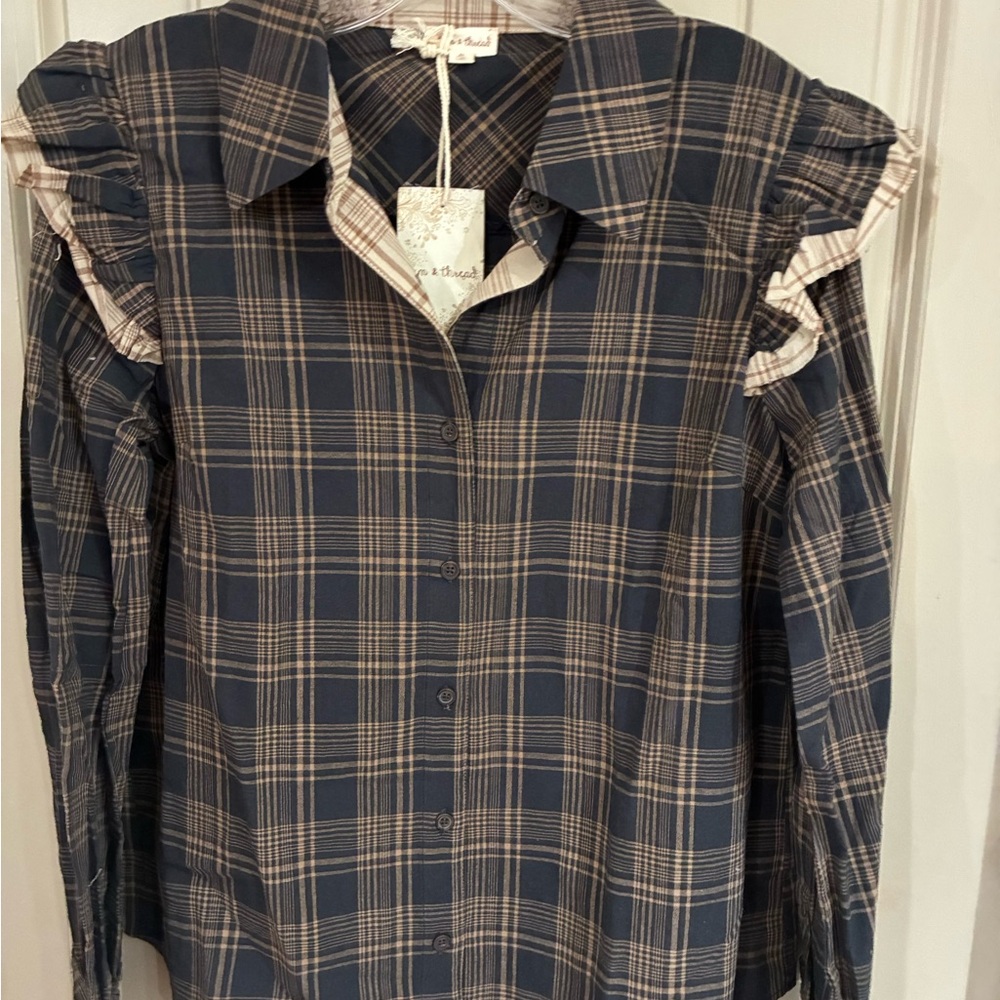 Hem & Thread Brown and Cream Plaid Button-Down